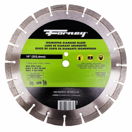 Forney Diamond High Speed Contractor Blade, 14 in 71568